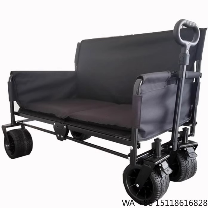 Outdoor Furniture Metal - JXFT Multifunktionaler Vierrad-Metall-Outdoor-Klappwagen Liegestuhl-Wagen für Camping
