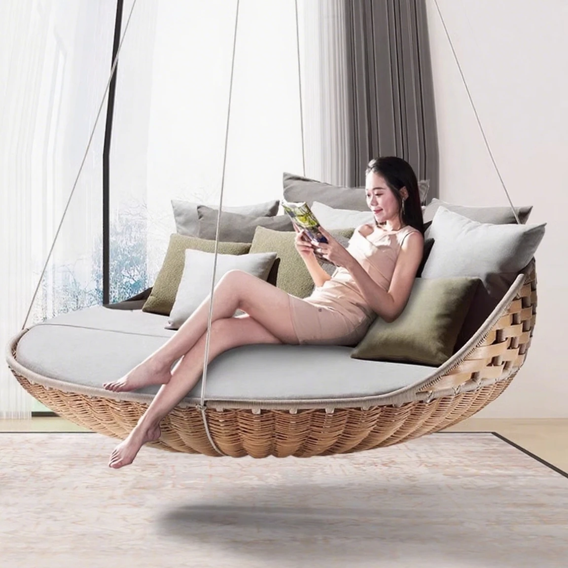 Outdoor Daybed Furniture - Outdoor-Schaukelbett, Hängematte, modernes Schaukelsofa, Gartenmöbel, abnehmbares
