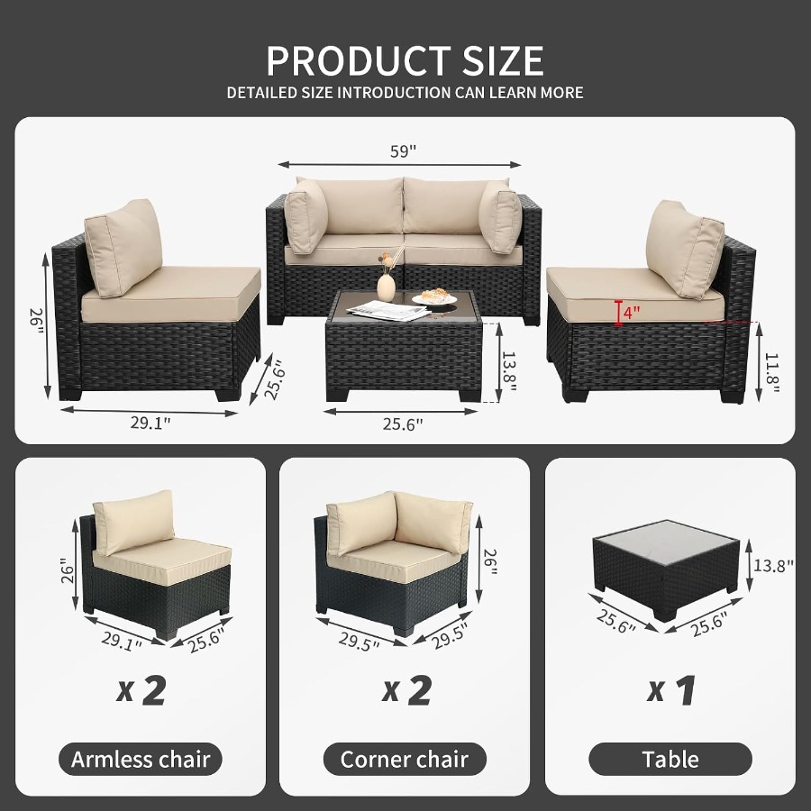 5-teiliges Gartenmöbel-Set für – Outdoor Furniture Metal Chairs Bewertung und Preis