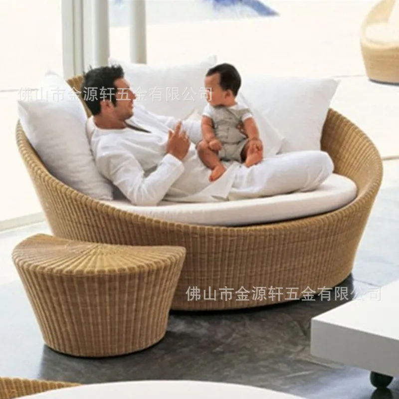 Rundes Rattan-Outdoor-Tagesbet – Outdoor Daybed Furniture Bewertung und Preis